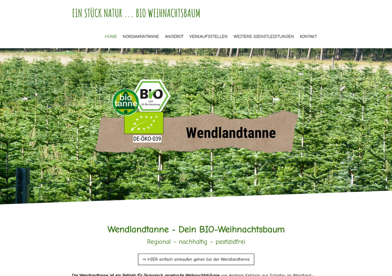 Referenz: BIO Weihnachtsbaum kaufen – Unternehmenswebsite