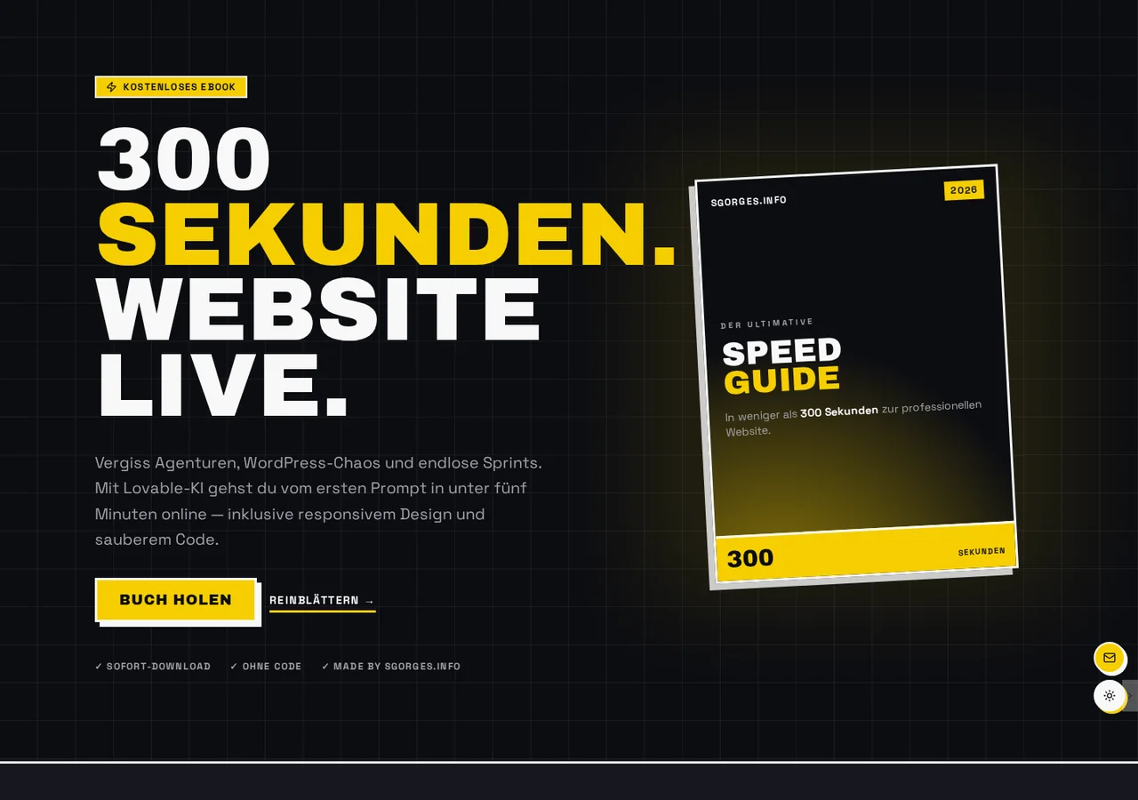 Referenz: 300 Sekunden zur Website – E-Book-Landingpage