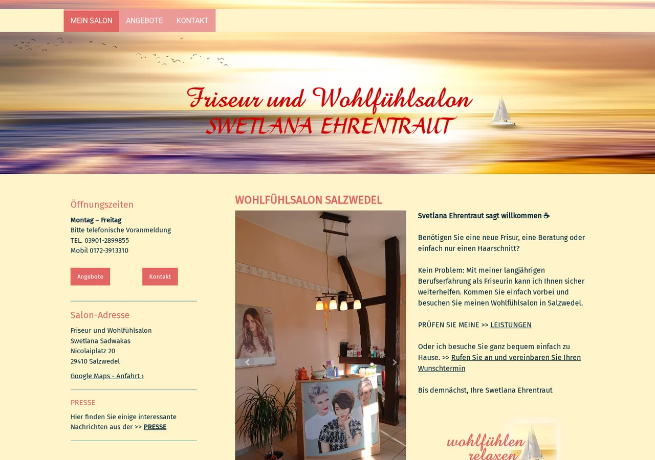 Referenz: Wohlfühlsalon Salzwedel – Salon-Website